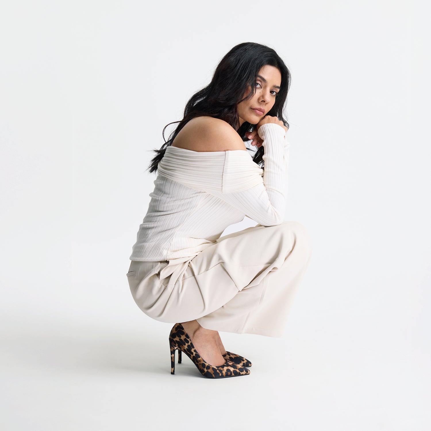 Nemesis 95mm Heel | Leopard Print Satin