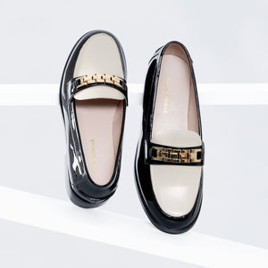 Ralph Loafer 25mm | Black/nude leather