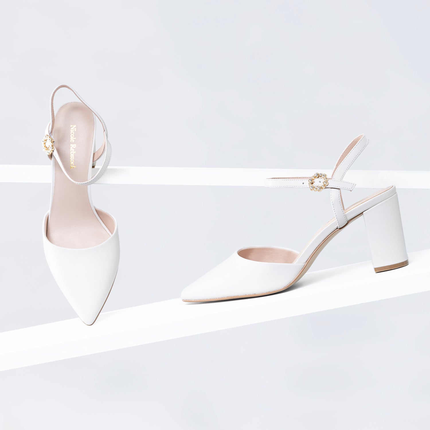 Alesha Heel | Cream leather