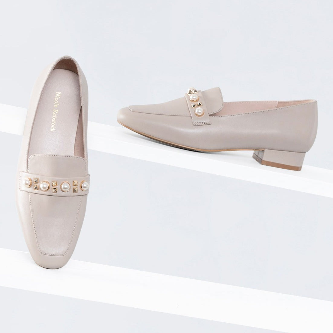 Alixa Loafer | Nude leather