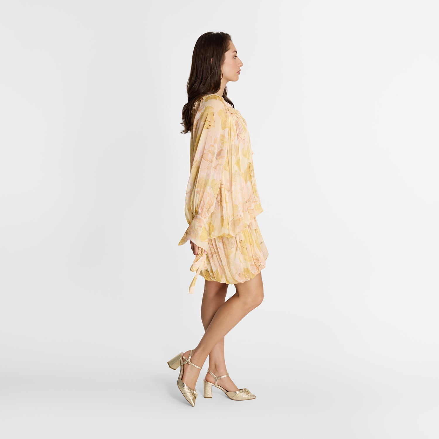 Ally Heel | Gold Leather