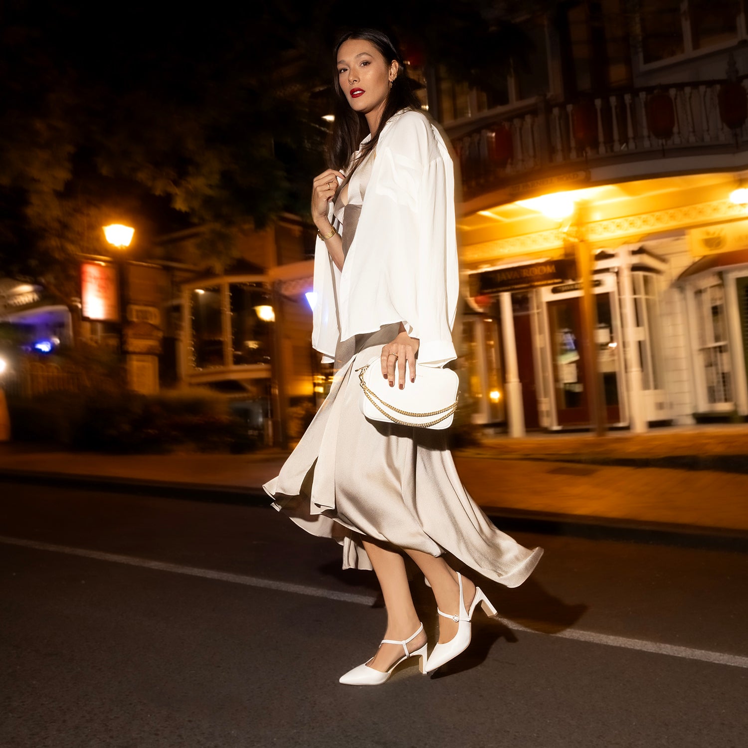 Anita Heel | Off white leather