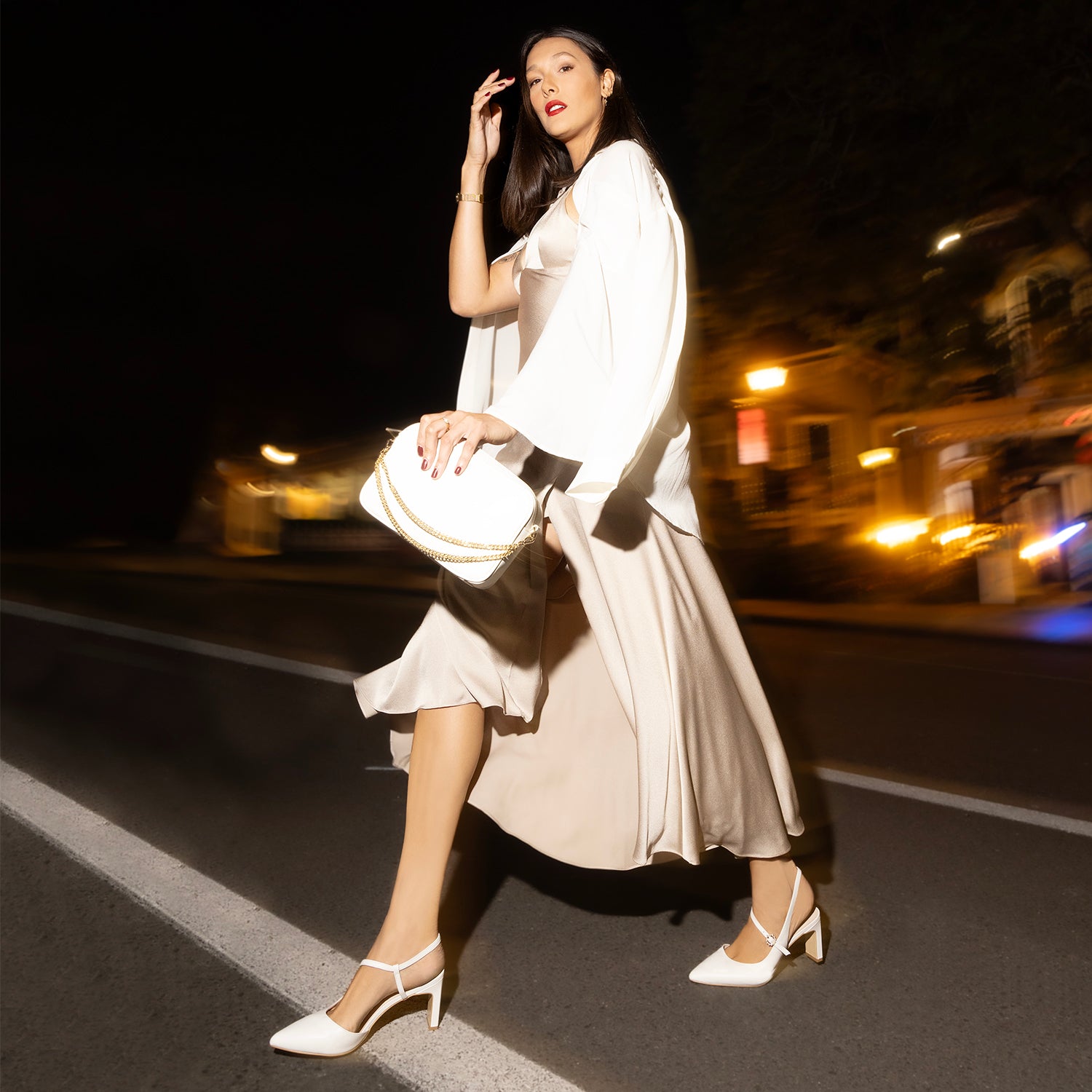 Anita Heel | Off white leather