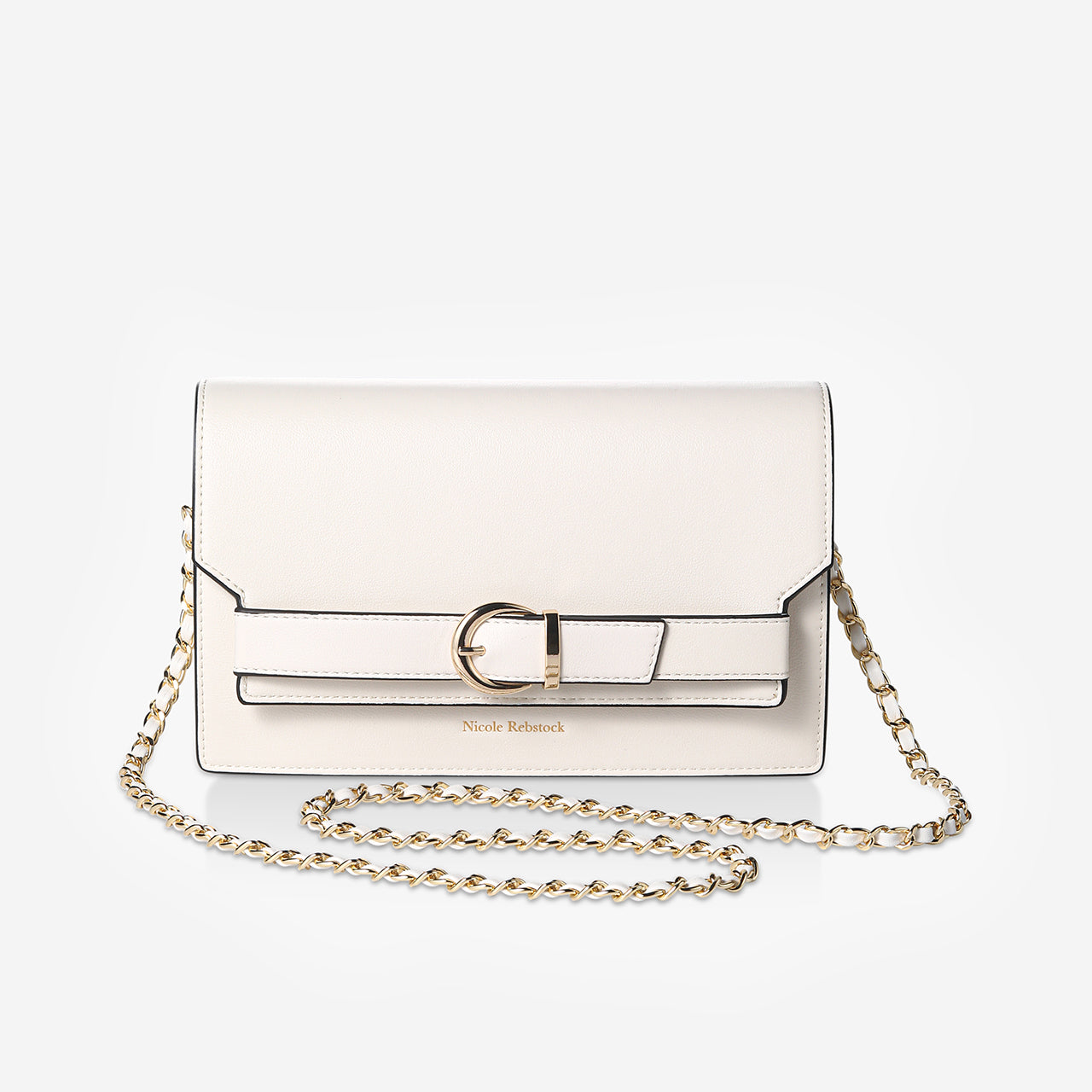 Capri cream handbag with gold buckle