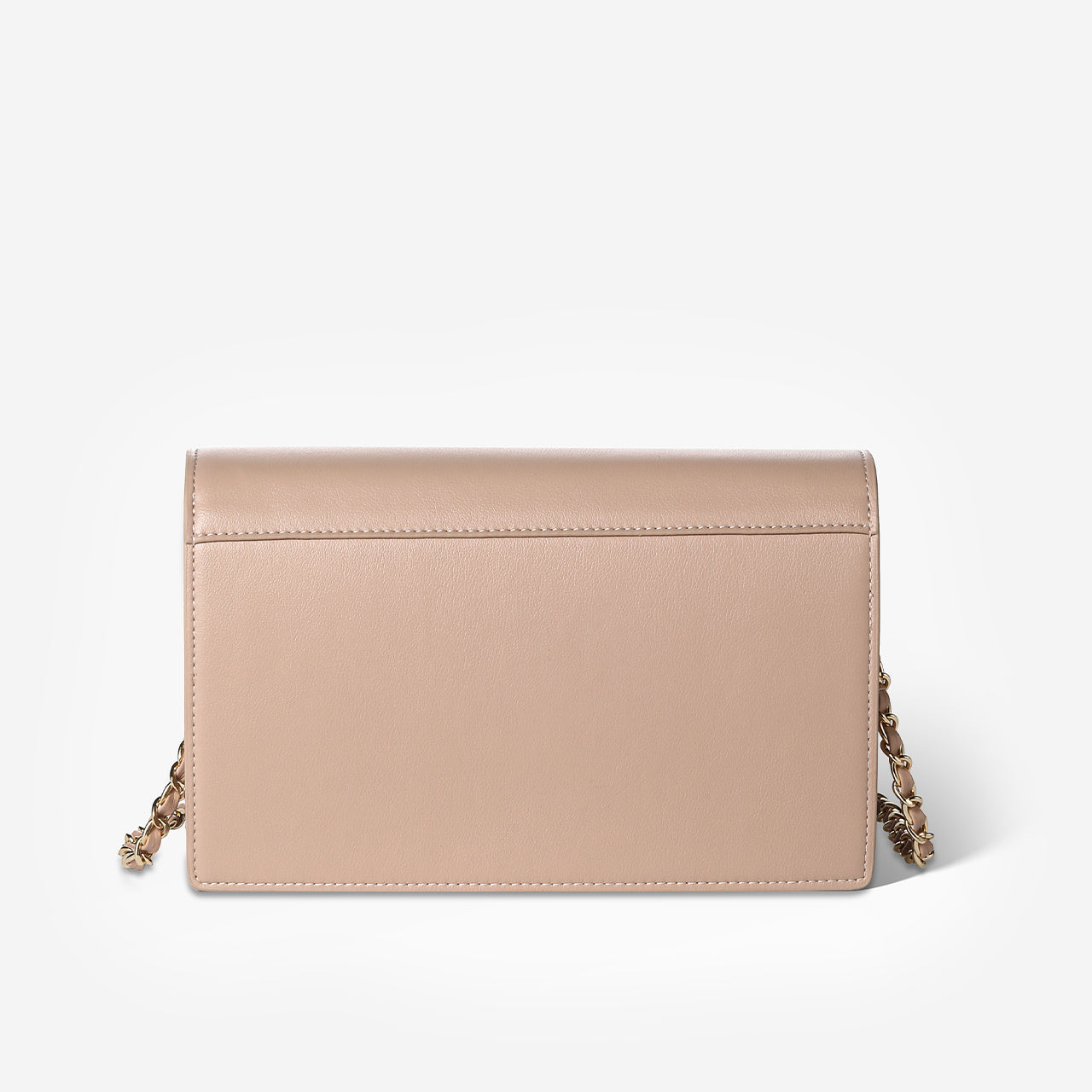 Backside of Capri nude clutch crossbody bag
