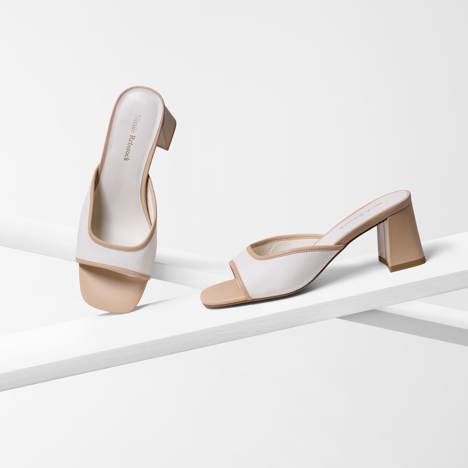 Connie Sandal Heel | Cream/Nude Leather