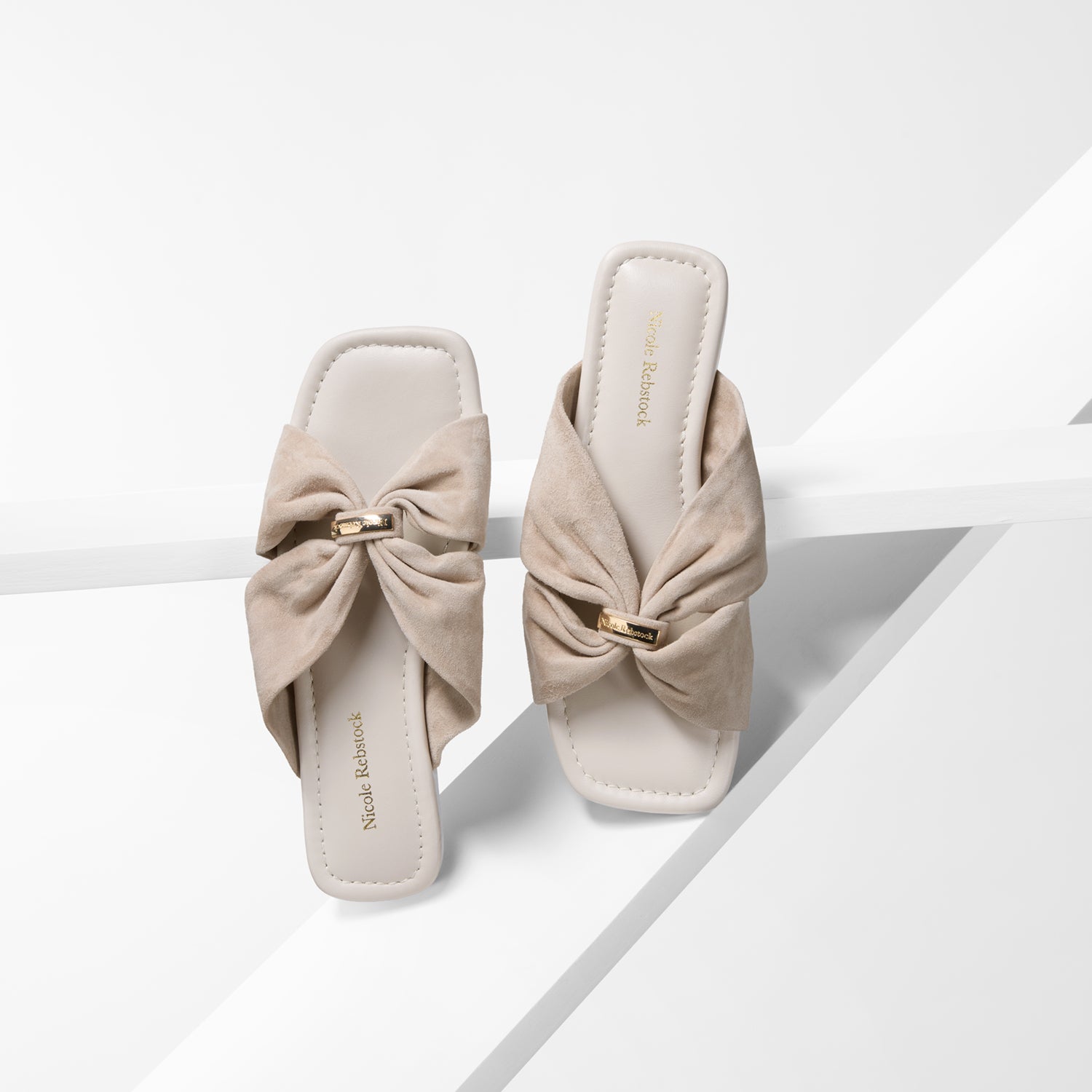 Fleur Slide Sandal | Nude Suede
