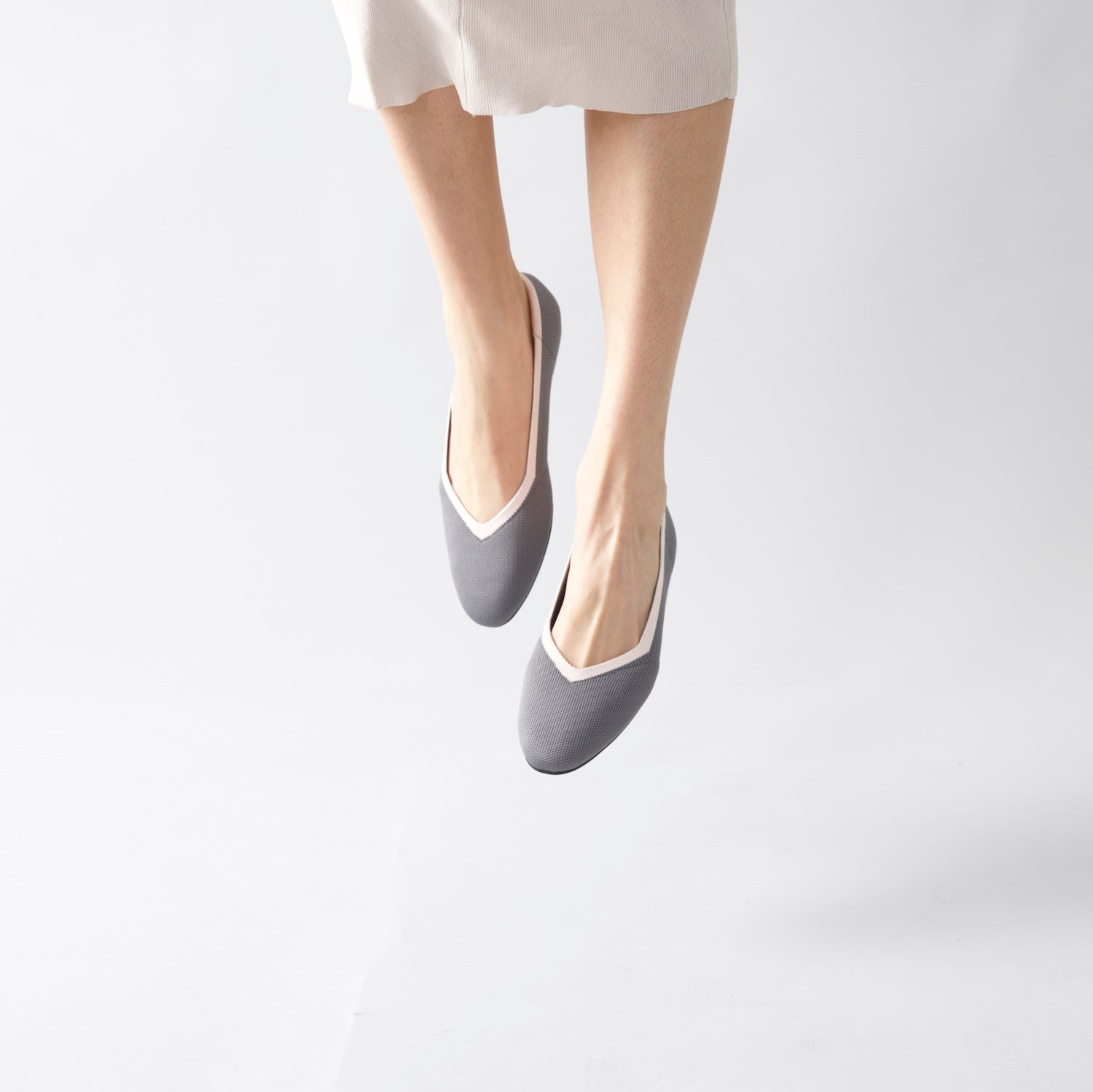 Florence Ballet Flat | Grey/blush