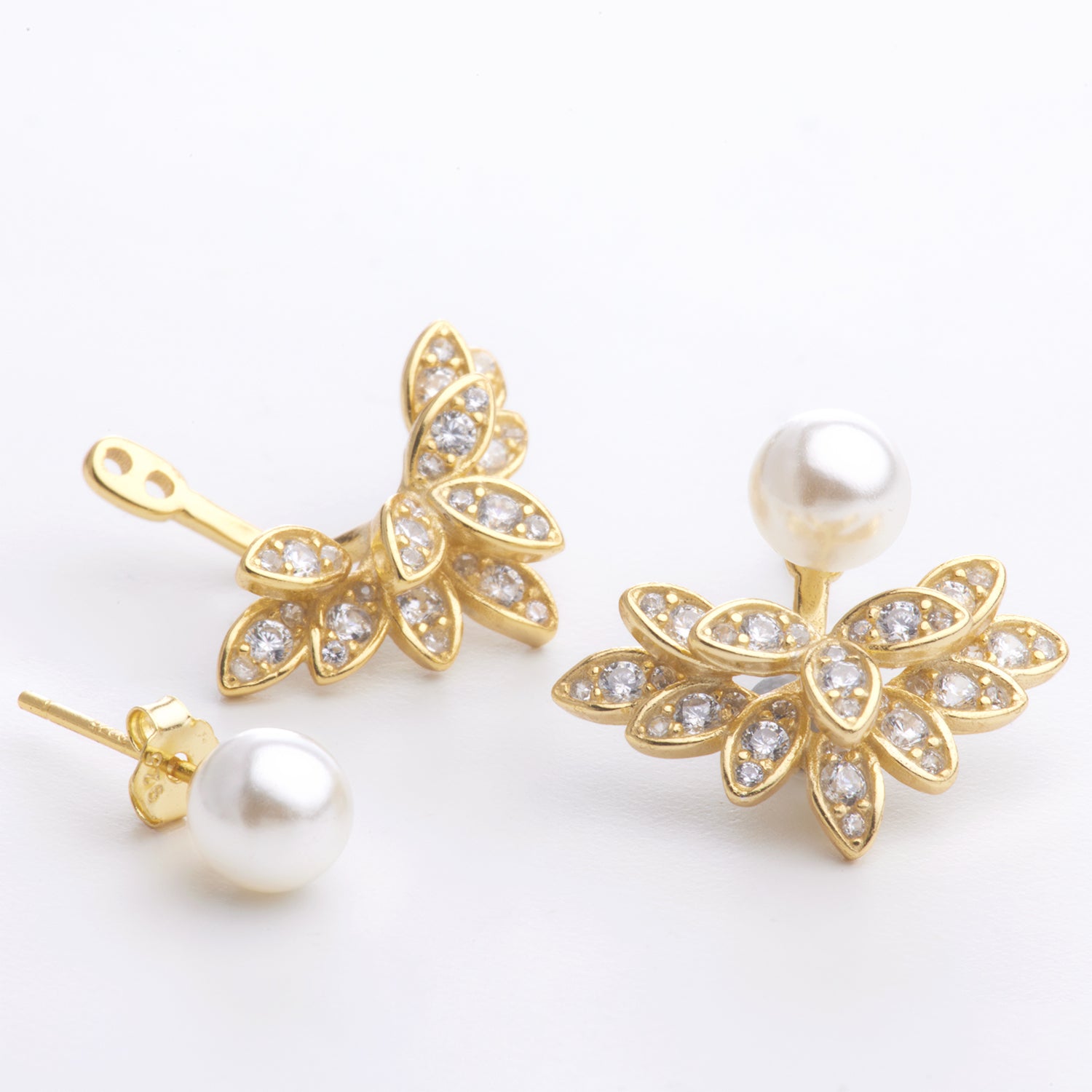 Frosted pearls Earrings | gold