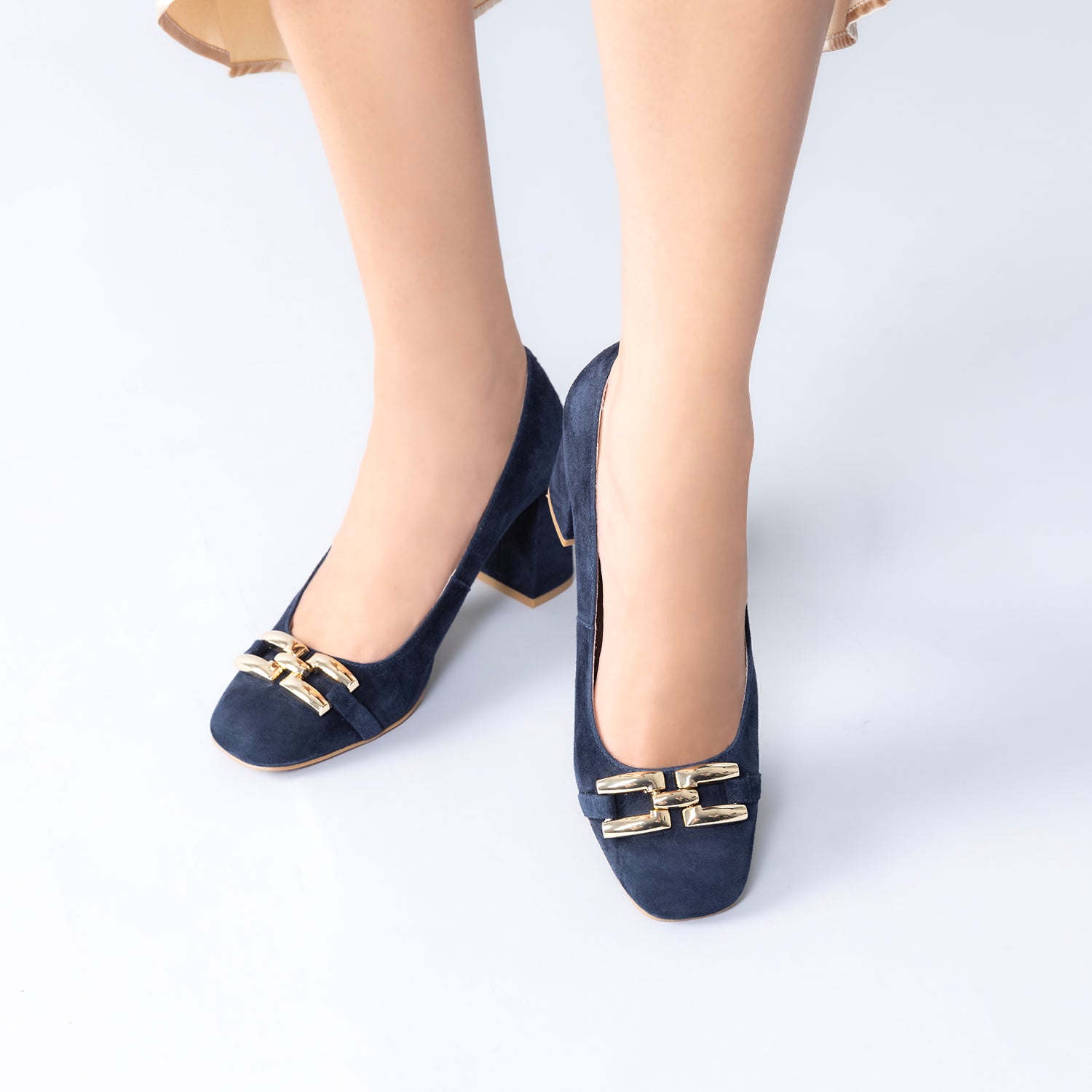 Jolie Pump Heel | Navy suede