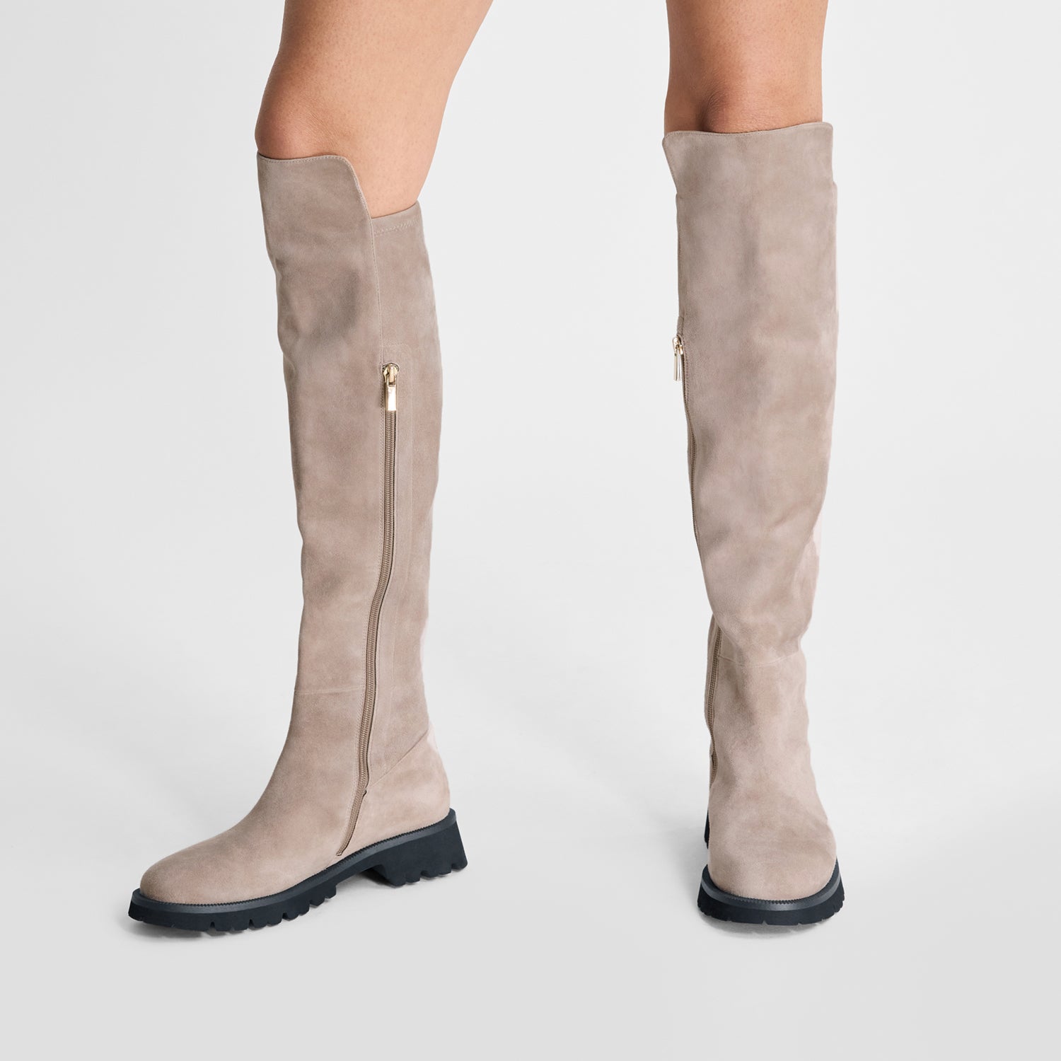 Jordan Knee High Boot Taupe Suede