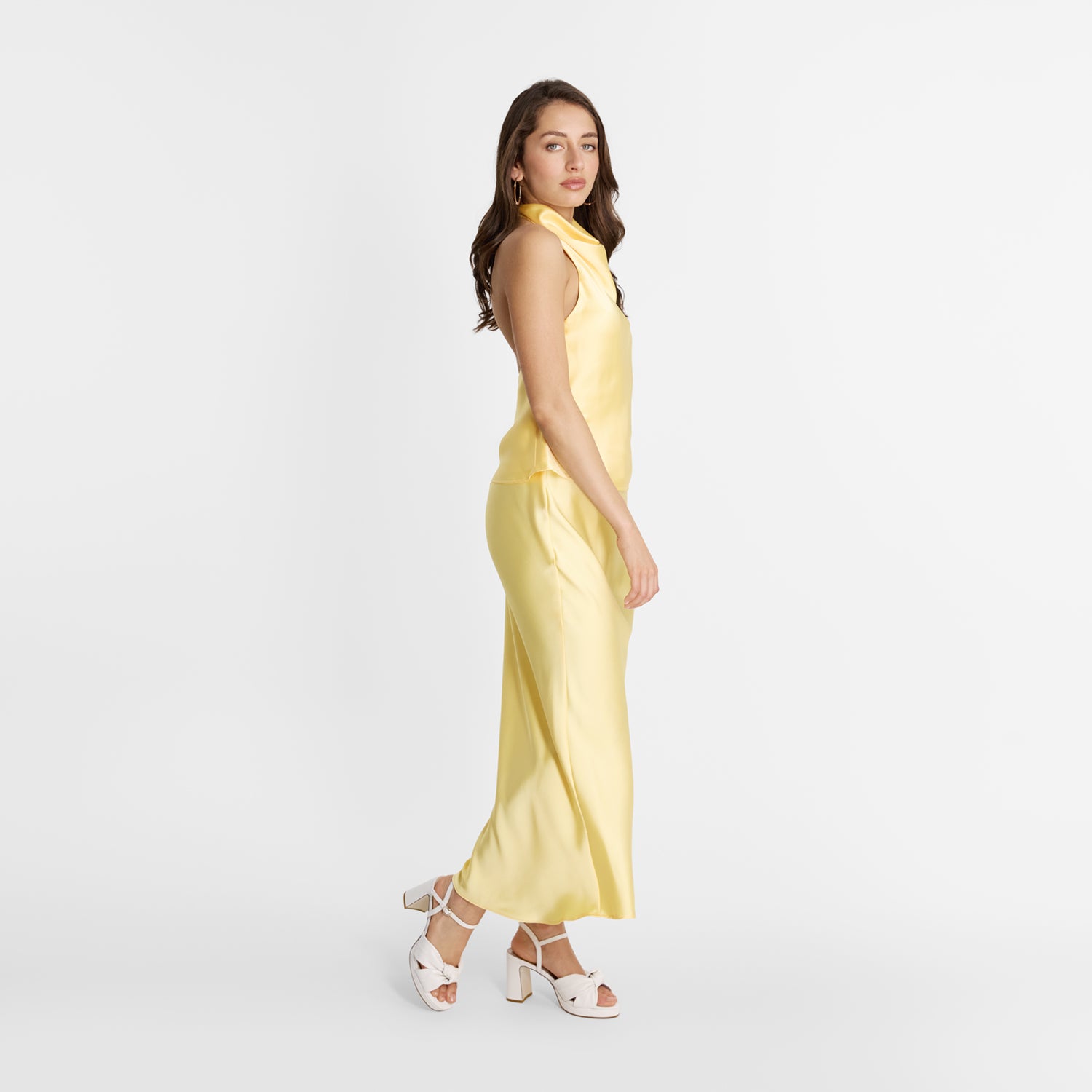 Kate Sandal Heel | Cream Leather