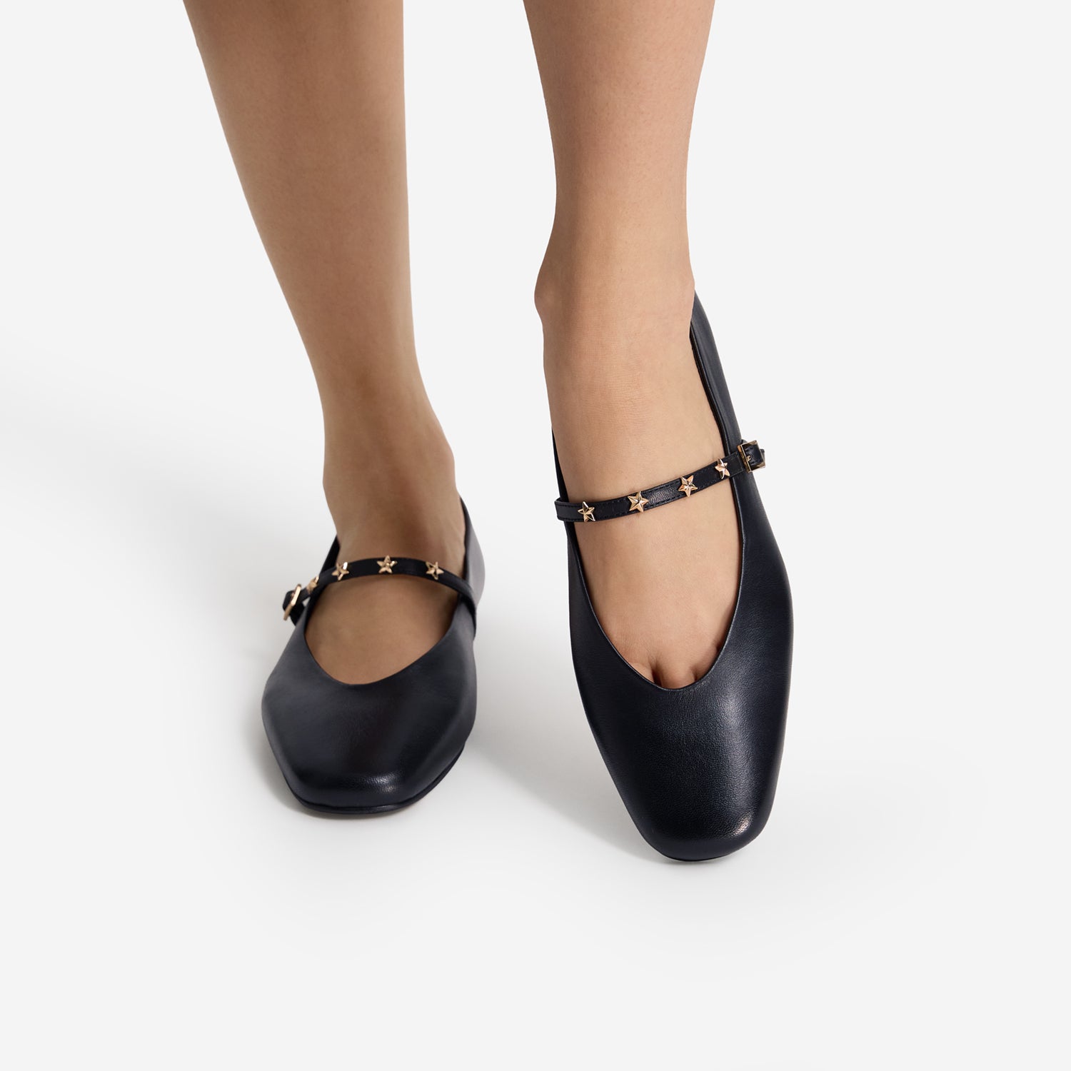 Khloe Flat | Black Leather