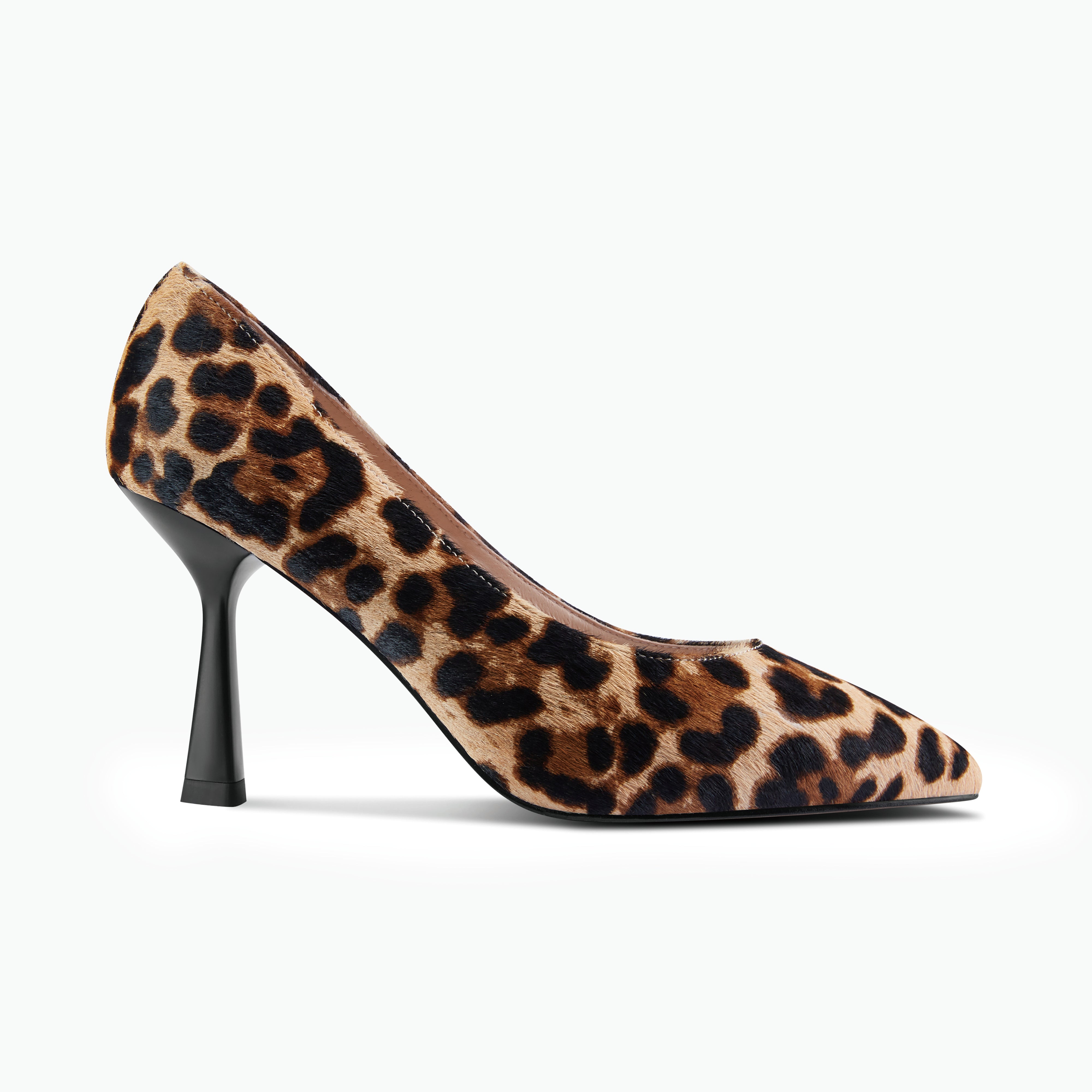Lisbon stiletto with cheetah print finish. 8.5cm heel.