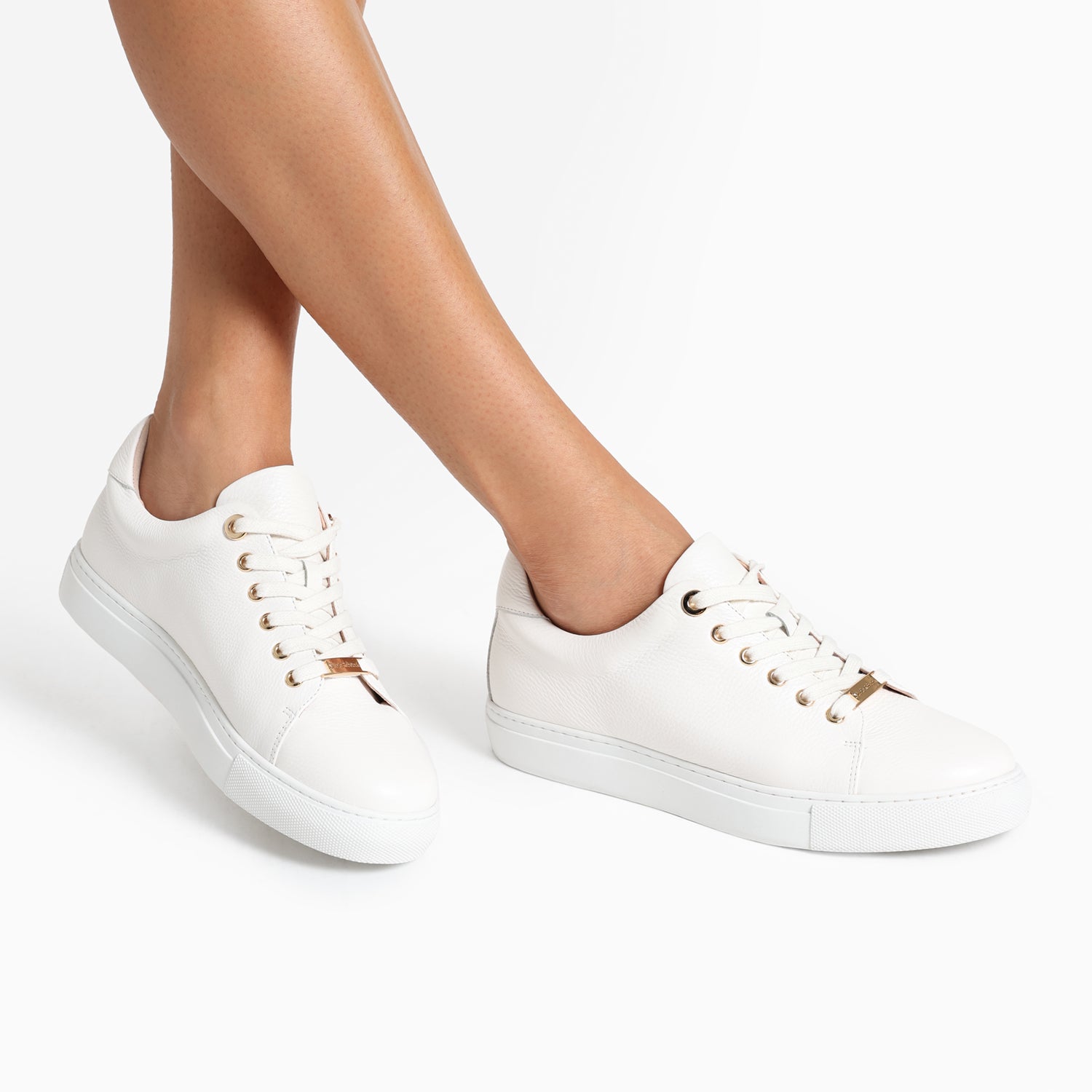 Mace off-white pebble leather shown on women's feet.