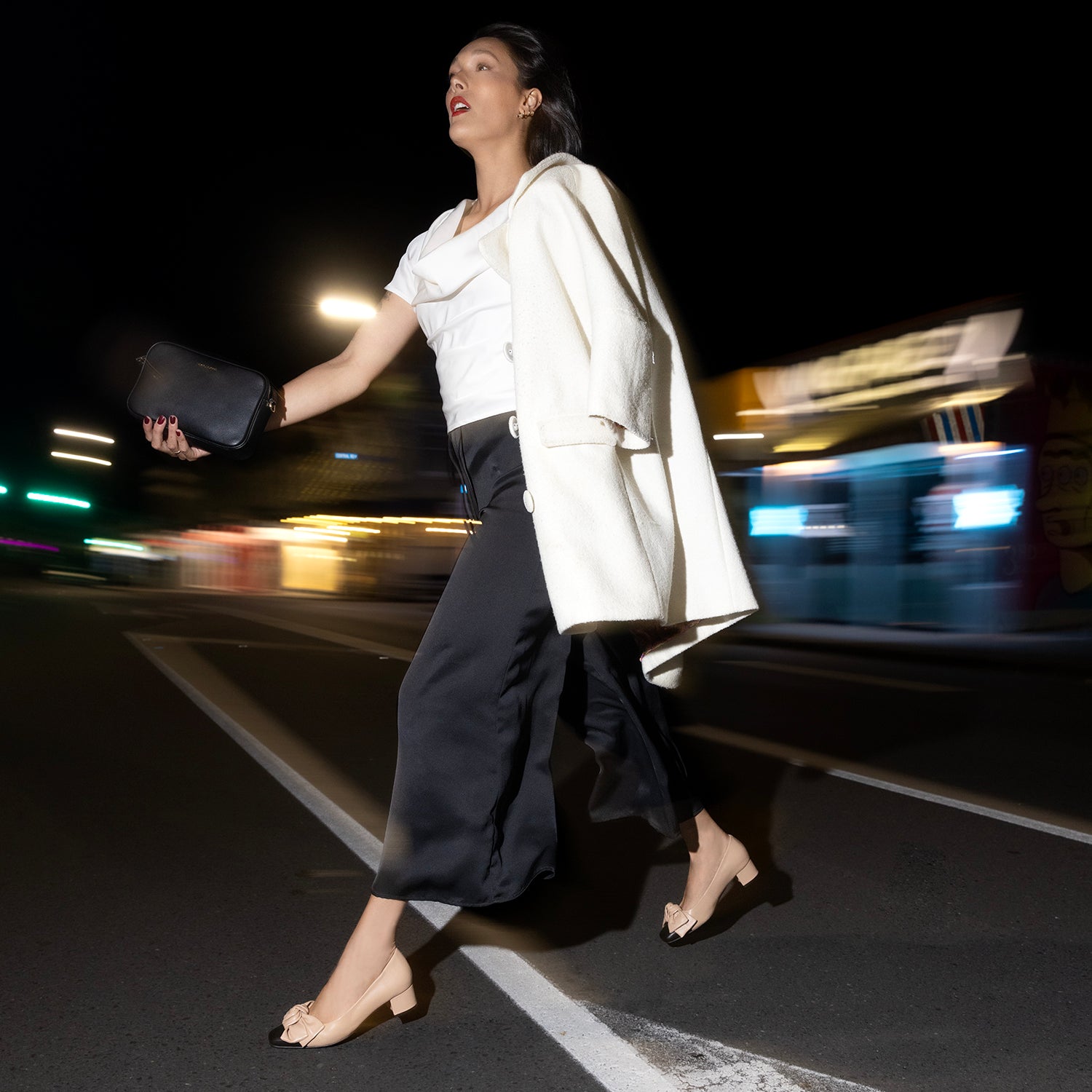 Marilyn Ballet Heel | Nude/black leather