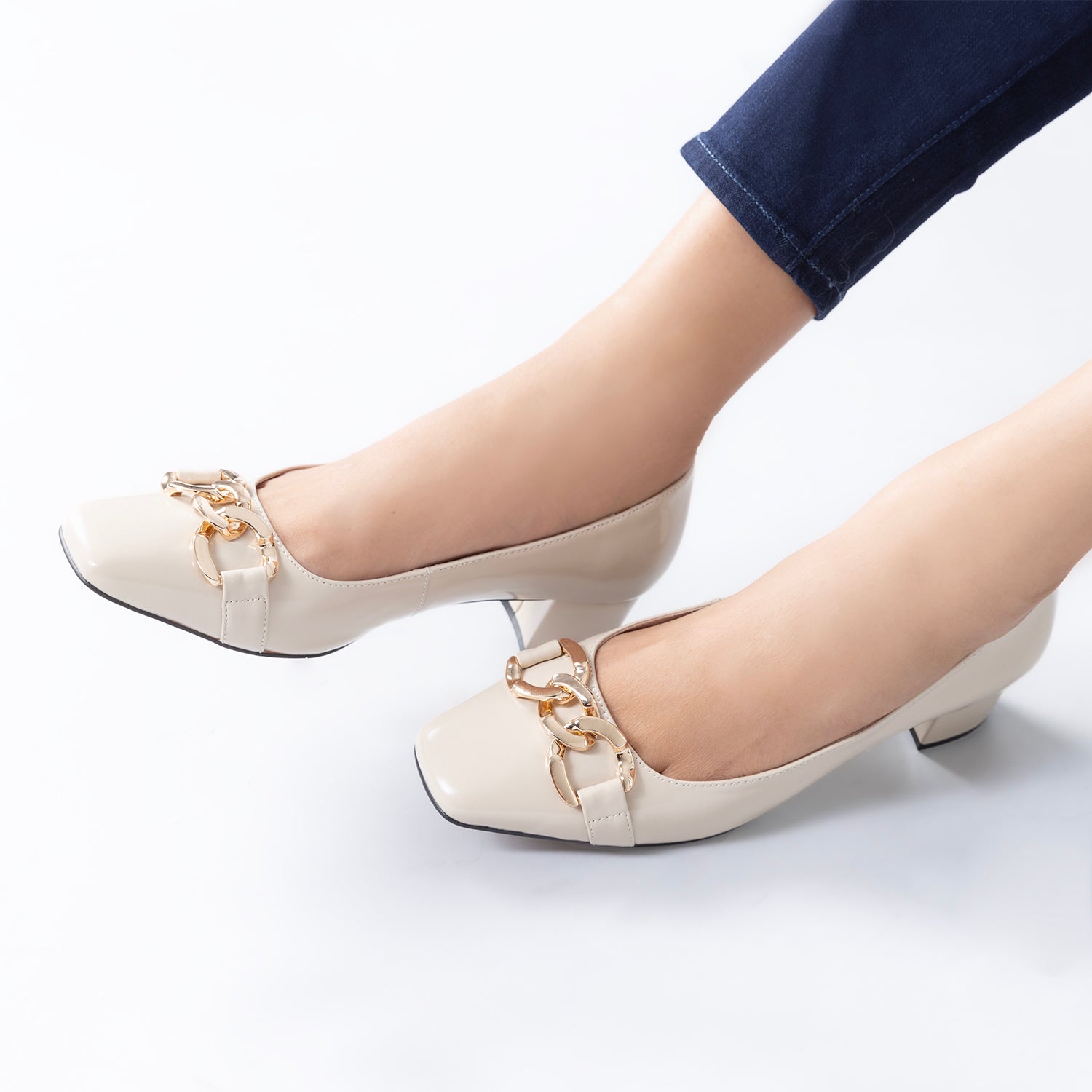 Meghan Ballet Heel | Ivory leather