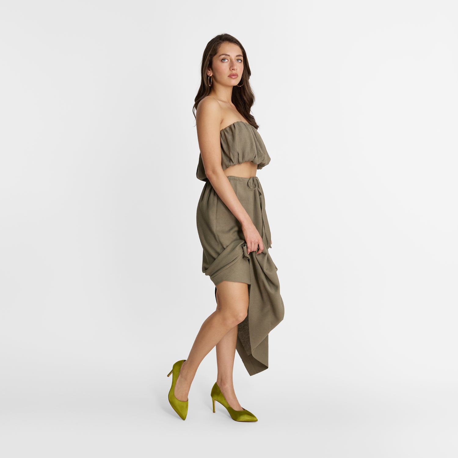 Nemesis 78mm Heel | Zest Green Satin