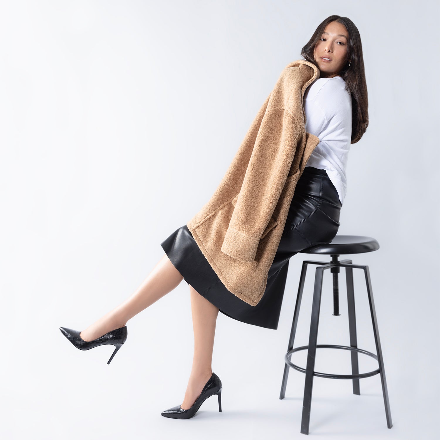 Nemesis 95mm Heel | Black croc