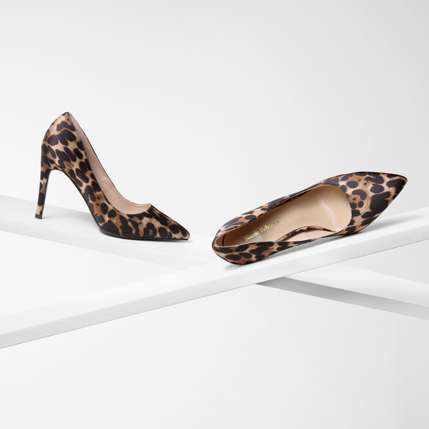 Nemesis 95mm Heel | Leopard Print Satin