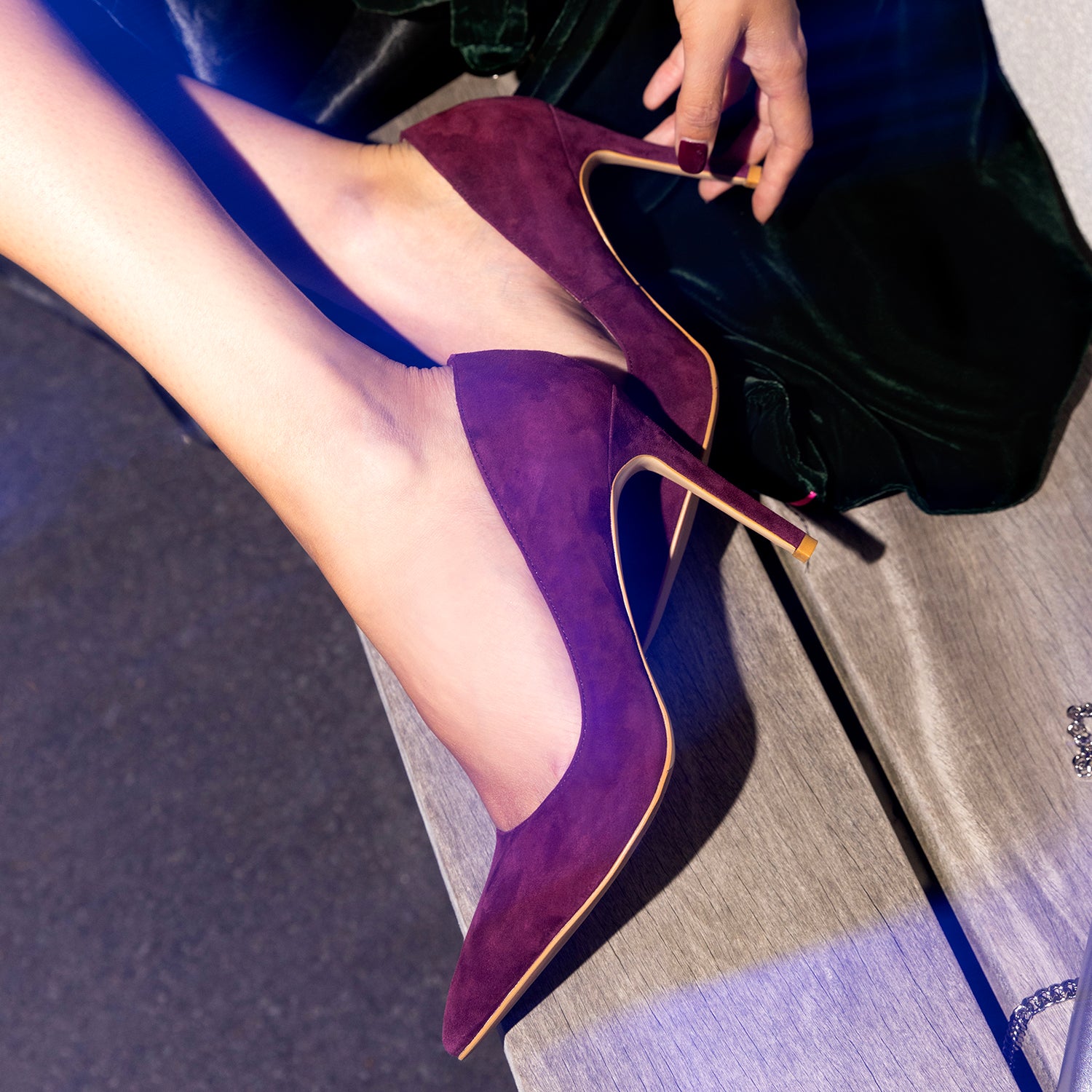Nemesis 95mm Heel | Plum suede