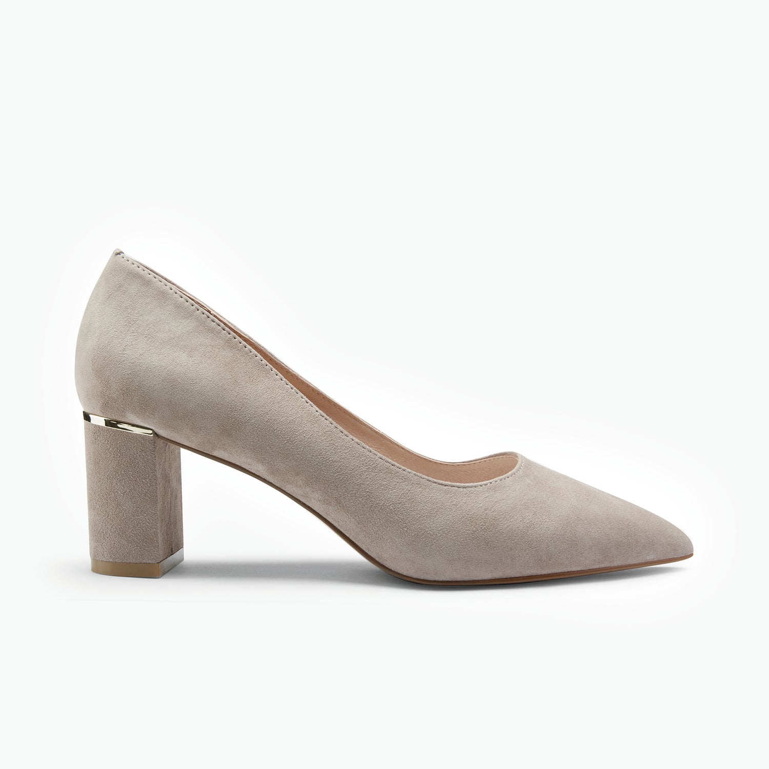 Olive Heel | Taupe Suede