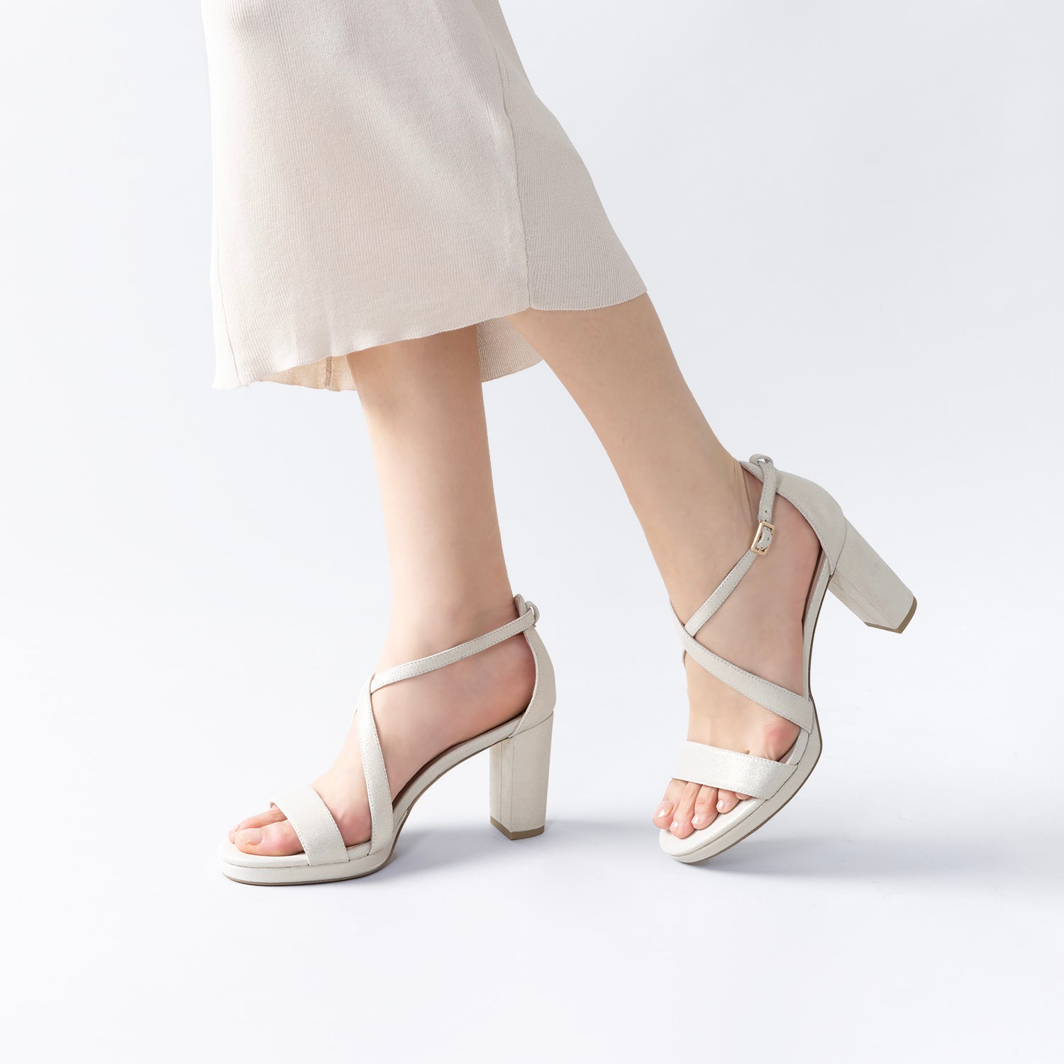 Pippa Platform Sandal | Muted shimmer