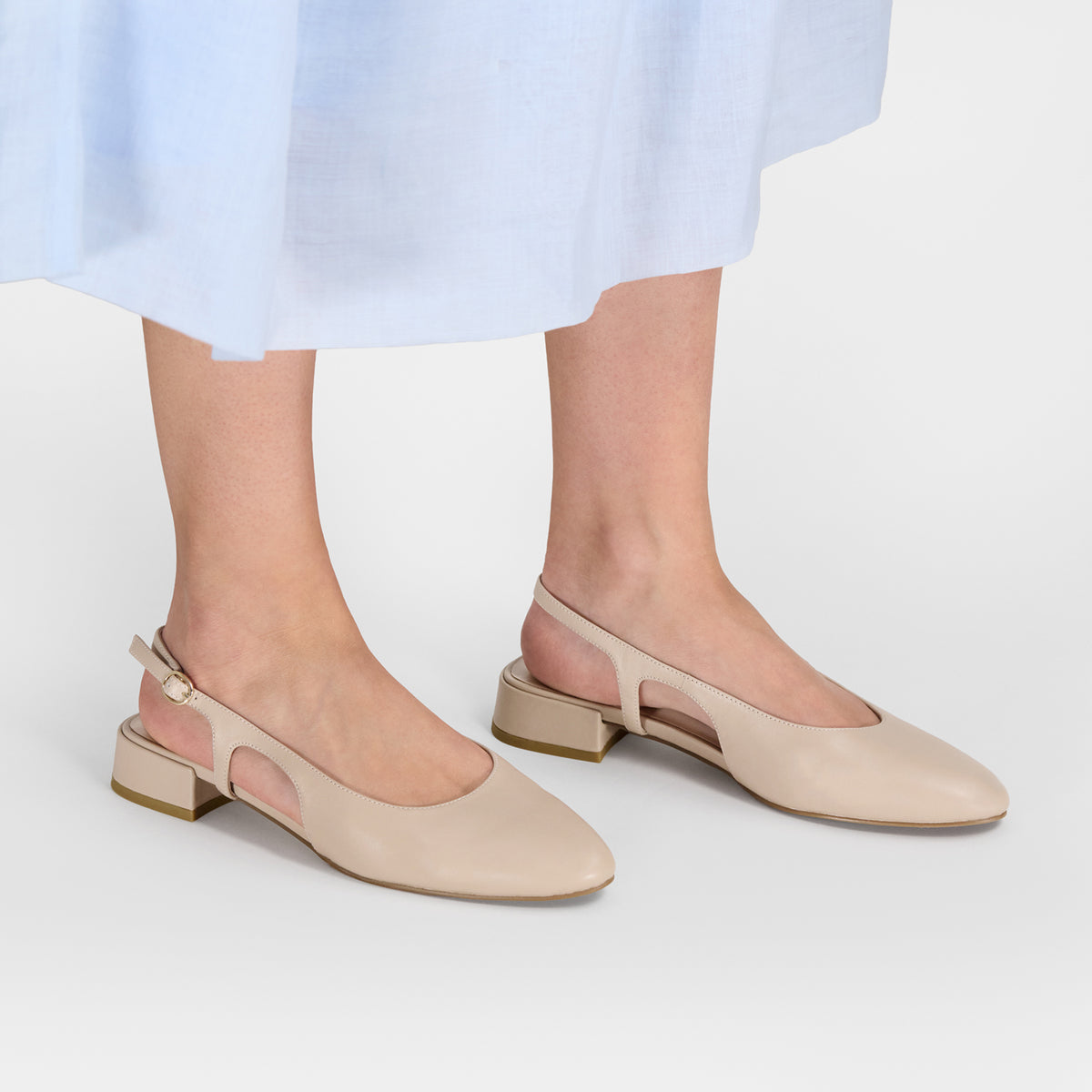 Sage Slingback Nude Leather