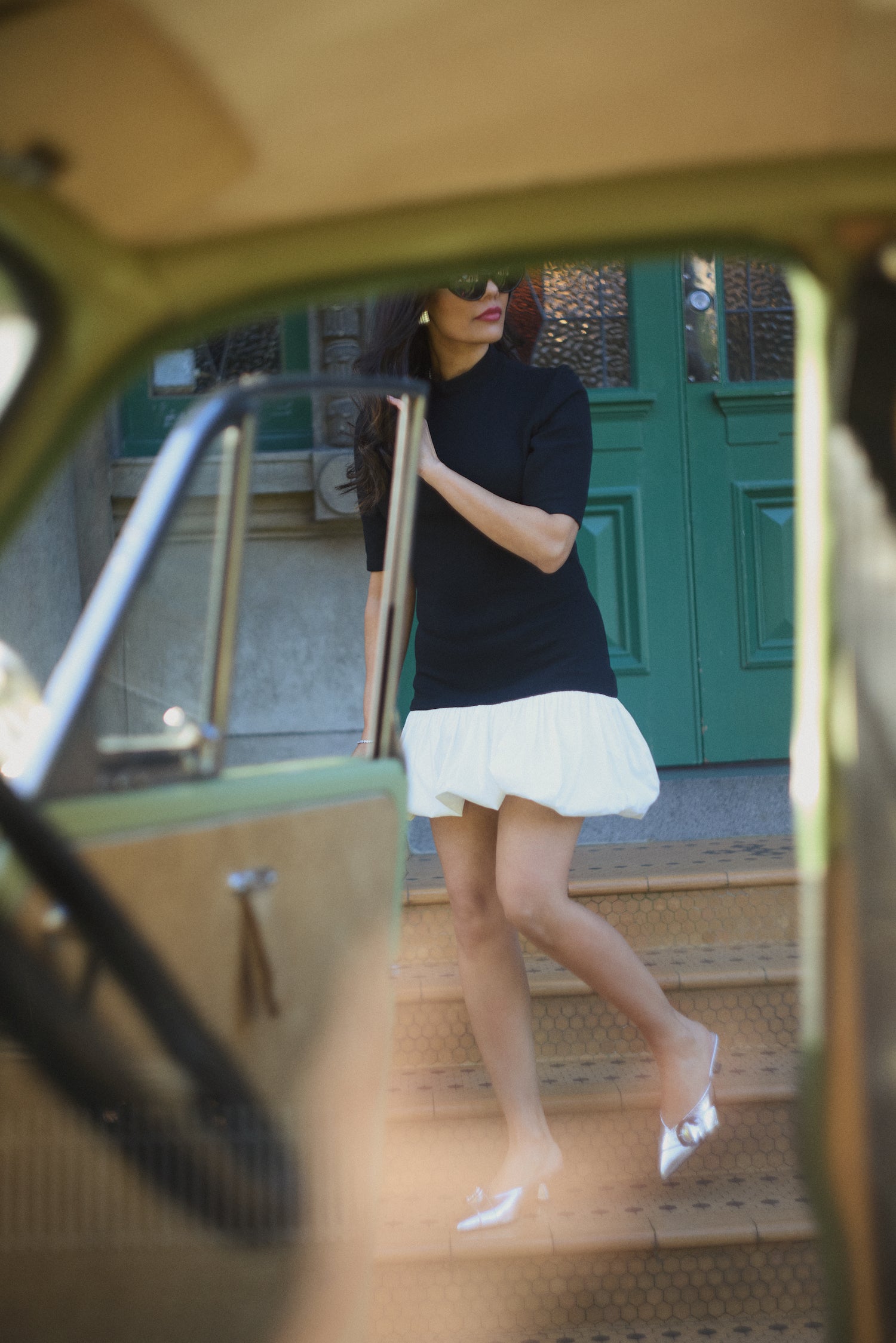 Sandro Mule Heel | Disco Ball Silver