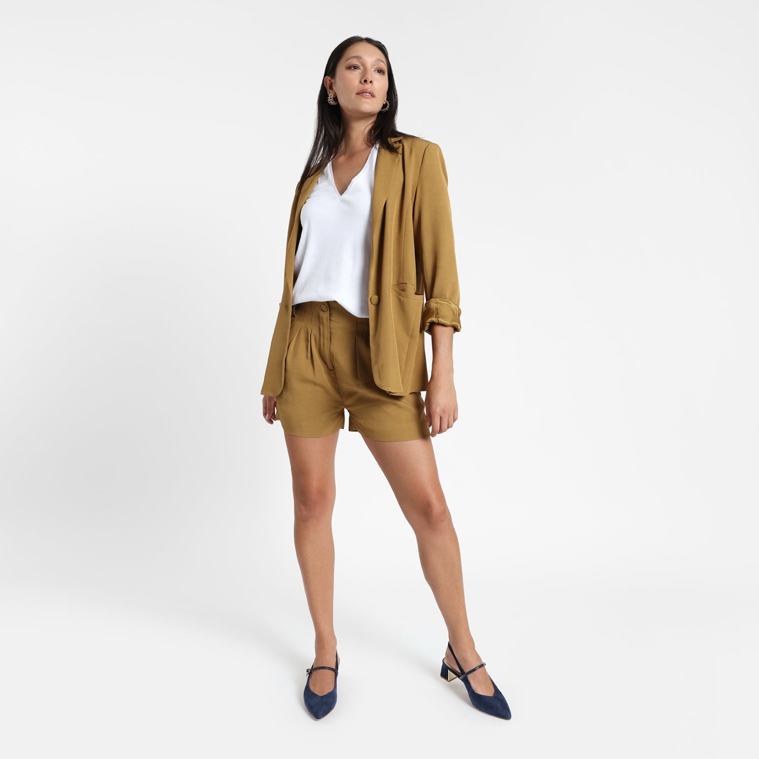 Harper Slingback Heel | Navy suede