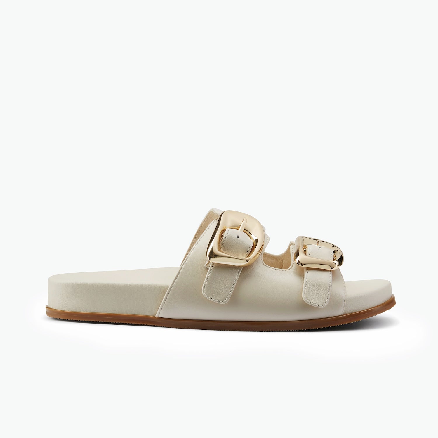 Umi Slide Sandal ivory Leather Women's Slides | Nicole Rebstock NZ