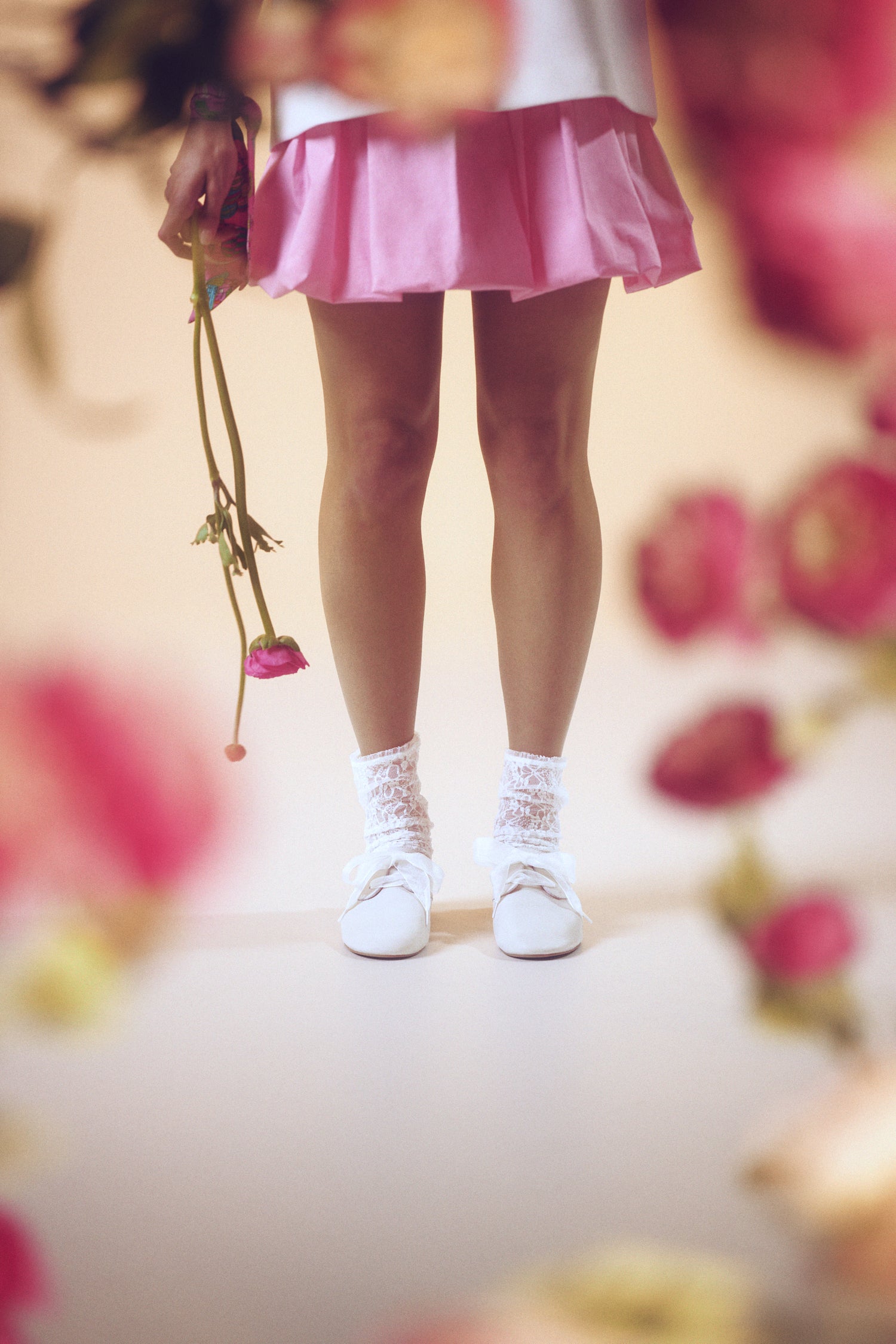 Xenia Flat | Blush Pebble Leather