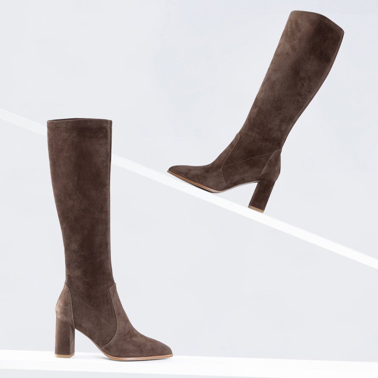 Zalia Knee High Boot | Chocolate suede