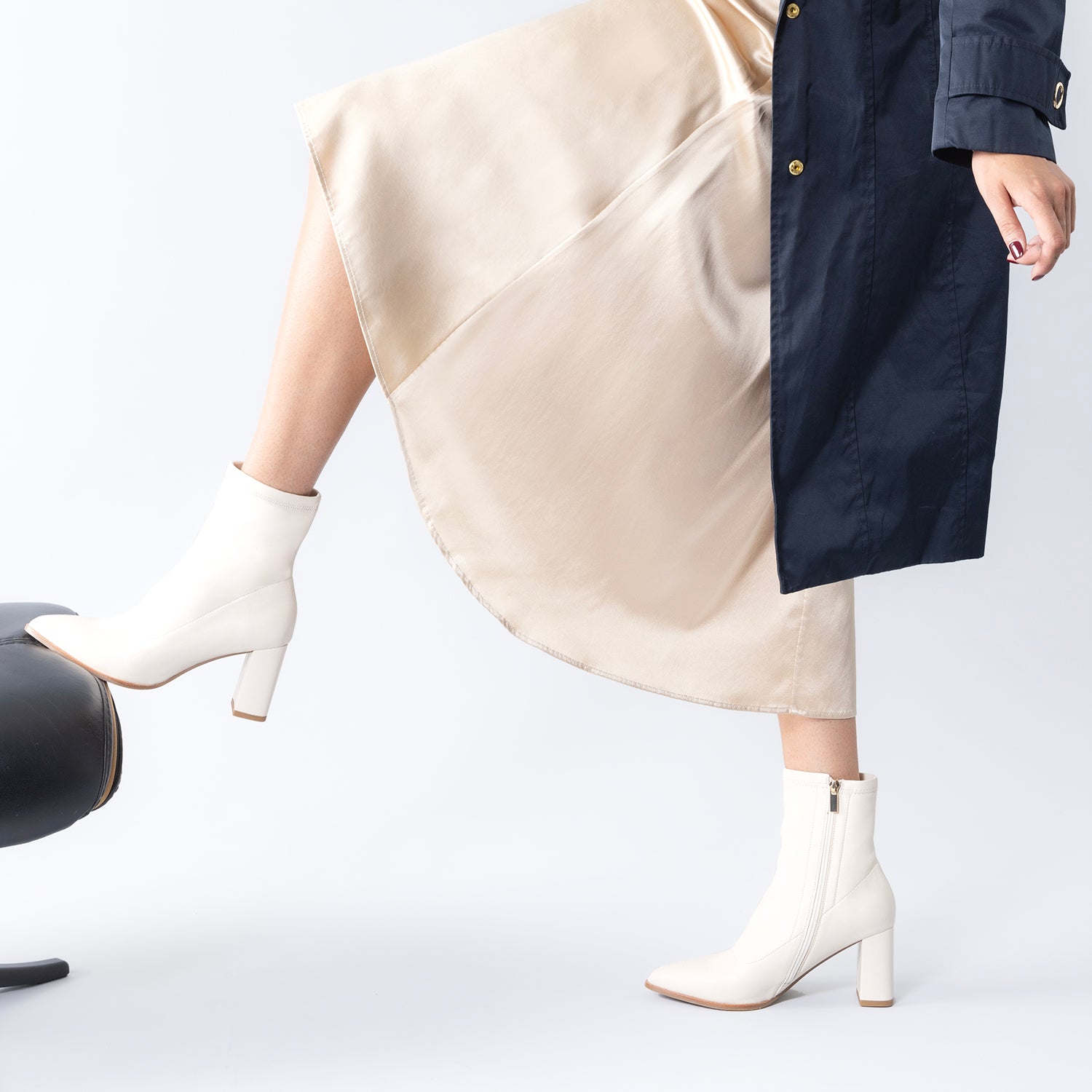 Zella Ankle Boot | ivory leather