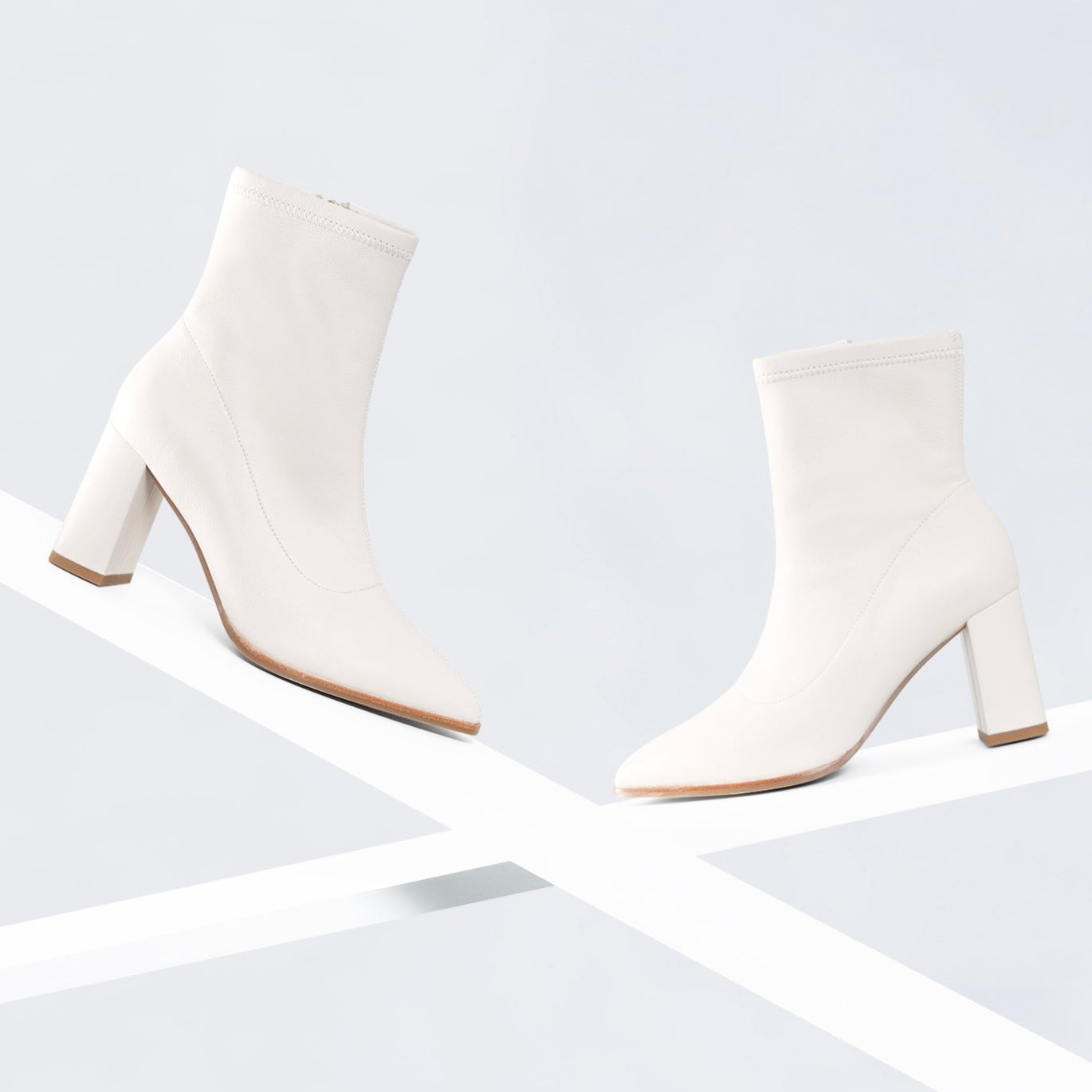 Zella Ankle Boot | ivory leather
