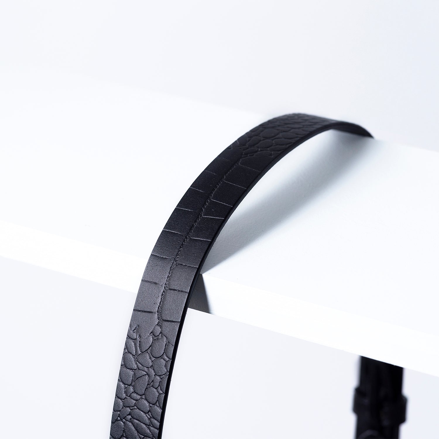 Signature Leather Belt 25mm | Silver Black Croc
