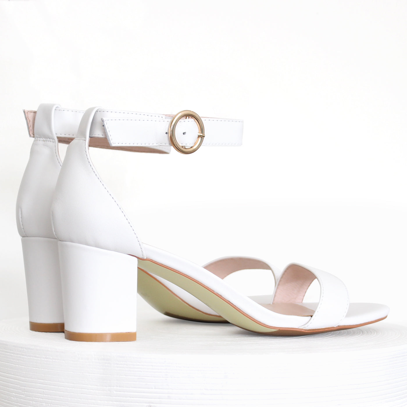 Dani Sandal Heel | White leather