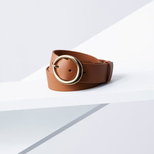 Molten Leather Belt 34mm | gold tan leather