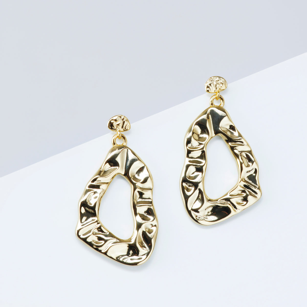 Twin Flame Molten Drop Earrings | gold
