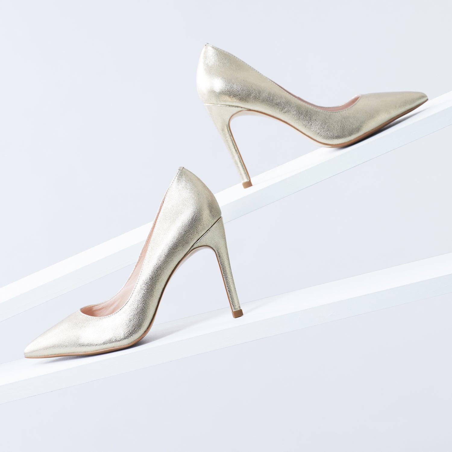 Nemesis Heel 95mm | Muted gold leather