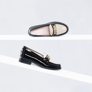 Ralph Loafer 25mm | Black/nude leather