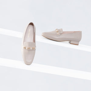 Alixa Loafer 25mm | Nude leather
