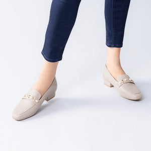 Alixa Loafer 25mm | Nude leather