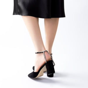 Anna 75mm | Black suede