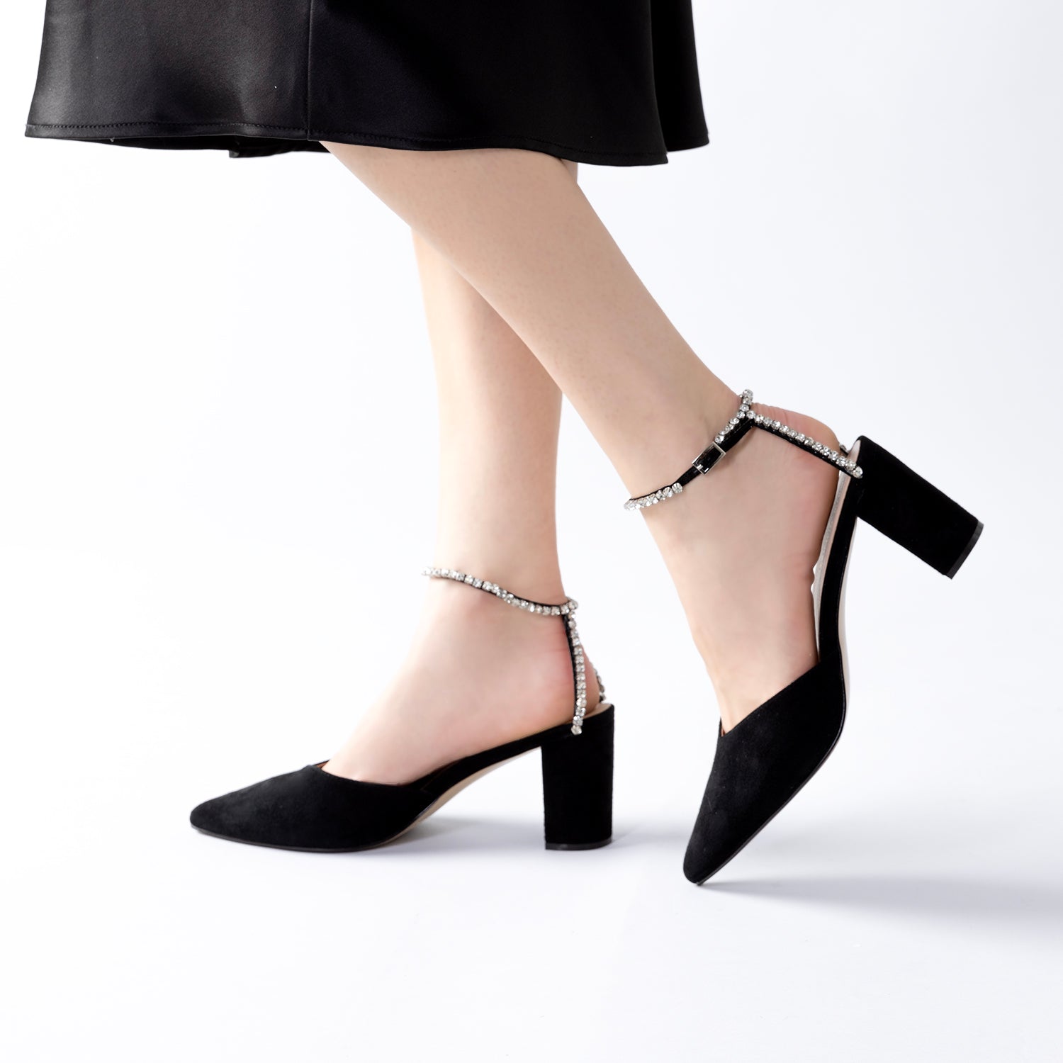 Anna 75mm | Black suede