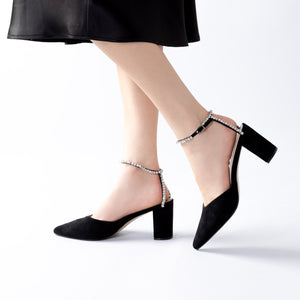 Anna 75mm | Black suede