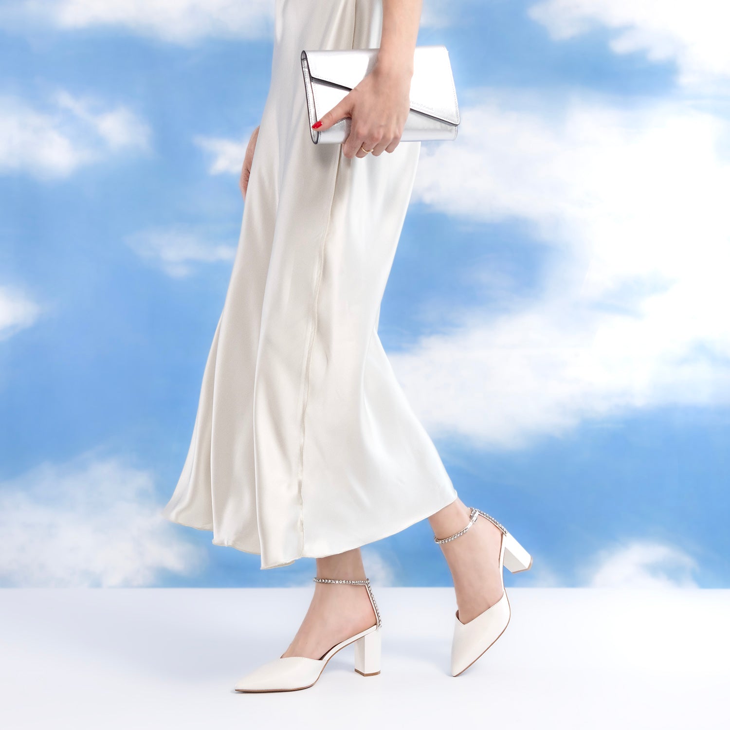 Anna Heel | Off-white leather