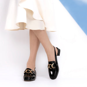 Boston Loafer Slingback 35mm | Black patent