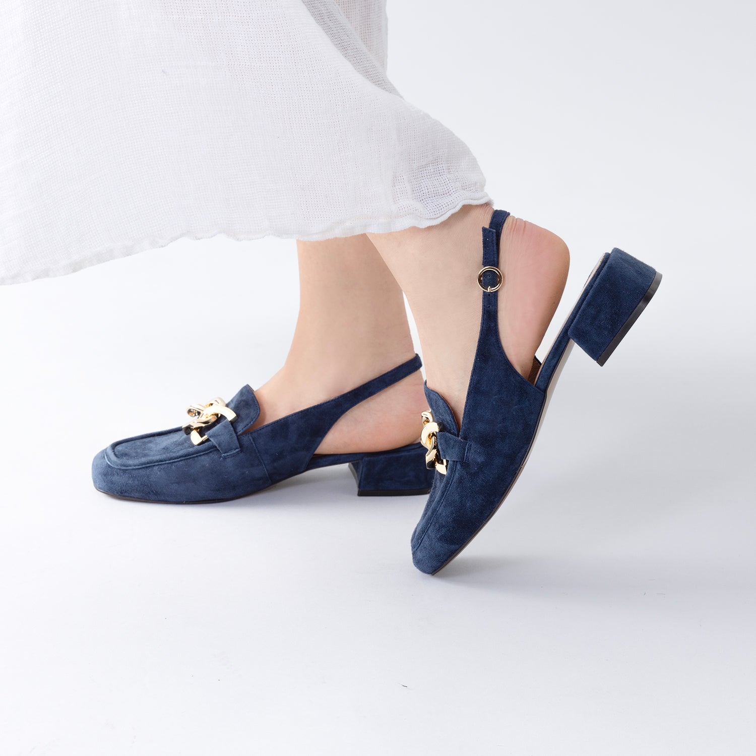Boston Loafer Slingback 35mm | Midnight suede