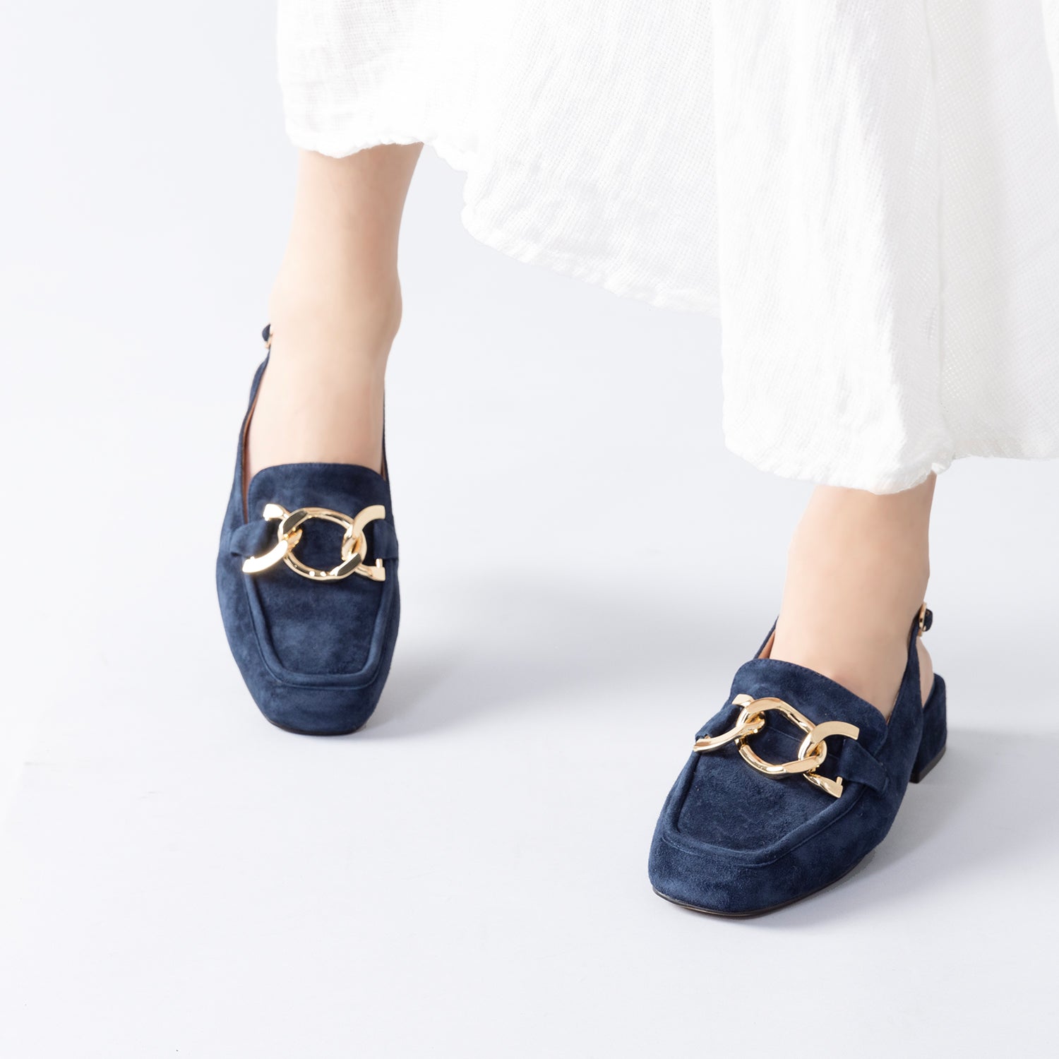 Boston Loafer Slingback 35mm | Midnight suede